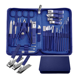 Professional Beauty Personal Care Men's Nail Grooming Kits Pieces Manicure <b>Pedicure</b> <b>Sets</b> With Beautiful Case OEM ODM - Product Image 1