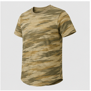 Camiseta de Manga Corta para Hombre con Estampado de Camuflaje Color Óxido de Arena Personalizado, Cuello Redondo, MTS-CAMO-0038 - Product Image 4