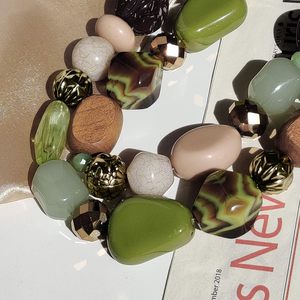 Handmade Resin Triangle Beads <b>Necklace</b> Colorful Geometric Fashion Jewelry Women Stylish <b>Statement</b> Pendant Gift - Product Image 1