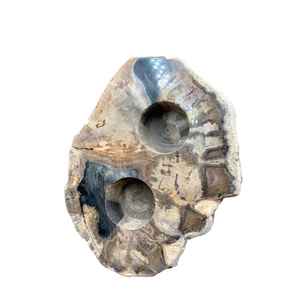 Portavelas de Madera Petrificada Natural Hecho a Mano, Portavelas de Piedra de Doble Orificio para Decoración del Hogar, Faroles de Madera y Frascos para Velas - Product Image 4