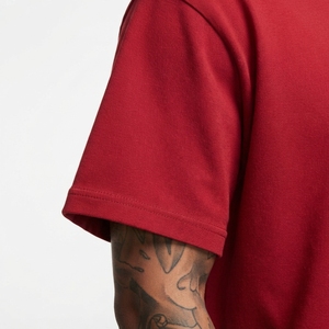 Wholesale Men <b>Red</b> Solid Color Short Sleeve O-Neck Loose Fit Formal Knitted 100% Cotton Front Logo Custom <b>oversized</b> T-<b>Shirt</b> men's - Product Image 5