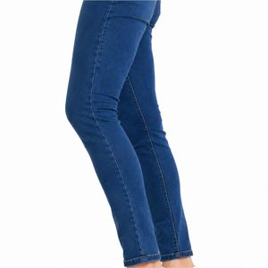Mejor Precio al por Mayor, Jeans de Pana Azul para Mujer, Estilo Casual, Cintura Elástica de Alta Calidad, Secado Rápido, Estilo Vintage para Verano - Product Image 4