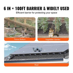 6 Inch X 100ft Solar Panel Bird & Critter Guard Aluminum Alloy Fastener <b>Roll</b> <b>Kit</b> 100pcs Rust-Resistant Garden Netting Shield - Product Image 6