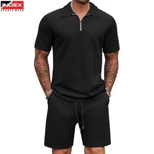 Conjunto Deportivo de Polo y Pantalones Cortos para Hombre, Ropa Deportiva de Secado Rápido, Tejido Transpirable, para Entrenamiento y Running - Product Image 1