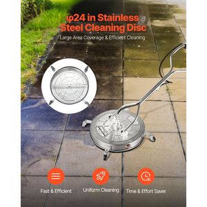 Pulitore per Superfici in Acciaio Inox da 24 Pollici con 4 Attacchi Rapidi per Idropulitrice da 4000 PSI e 4 Ruote - Product Image 2