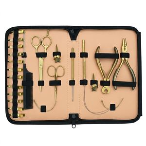 Kit d'outils professionnels pour extensions capillaires : Pince à micro-anneaux, Pince de dépose, Aiguille à boucle, Pinces, Ciseaux à doigts, Peigne, Étui - Product Image 4