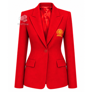 NSPDK Sorority Women's Single Breasted Blazer Embroidered Notch Lapel Tailored Office Business <b>Suit</b> Jacket Formal Workwear - Product Image 1
