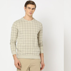 Sweat-shirt d'hiver pour homme à col rond uni, manches longues, personnalisable, avec poche en tissu éponge, coupe ample - Product Image 1