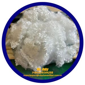 Fibres de polyester recyclé 100% blanches 4D HCS, certifiées GRS, fibres creuses conjuguées siliconées VIKOHASAN, ignifuges - Product Image 5