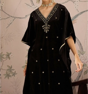 Fashionable Kaftan Abaya Handmade Moroccan Arabian kaftan Dress Long Sleeve Polyester Regular Fit Casual Evening Party Flared - Product Image 1