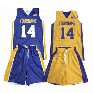 Uniforme de basketball unisexe personnalisé imprimé par transfert thermique, sans couture, taille élastique, séchage rapide, respirant, sans manches, 100% [matière] - Product Image 1