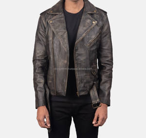 Chaqueta de moto de cuero de alta calidad para hombre Nueva llegada Chaqueta de cuero impermeable Chaqueta personalizada - Product Image 2