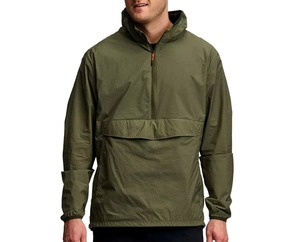 Men's Hooded Olive Green Windproof Polyester/Nylon Quarter-Zip High Street Windbreaker Jacket Autumn Regular Fit Outdoor - Product Image 2