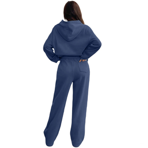Nouvel ensemble de survêtement oversize tendance pour femme – Léger, hiver, épaules tombantes, personnalisable, grandes tailles - Product Image 2