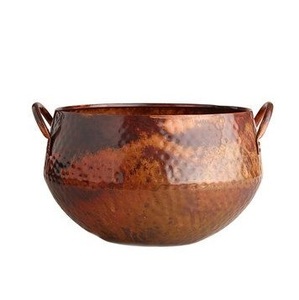 Grand bol à champagne en cuivre martelé pour la cuisine ou la décoration de salle à manger, bac à glace pour boissons, refroidisseur - Product Image 2