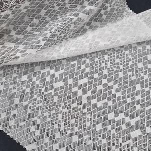 Tela de Encaje Elástica Geométrica de Nailon y Spandex de 147 cm, Tela de Encaje Ligera de Punto por Urdimbre para Lencería, Vestidos y Prendas de Vestir - Product Image 1