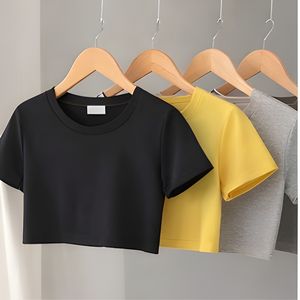 Camiseta Corta de Algodón para Mujer, Marca Privada, Corte Ajustado, Manga Corta, Fabricante de Tops Femeninos - Product Image 5