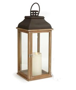 Nueva Tendencia 2026: Juego de 2 Faroles de Madera y Metal con Acabado Natural para Bodas y Hogar, Venta Directa de Fábrica - Product Image 3