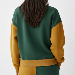 Sudadera de Mujer al por Mayor, Personalizada, Tallas Grandes, con Bloques de Color, Logotipo Impreso Personalizado, 100% Algodón, Cuello Redondo - Product Image 3