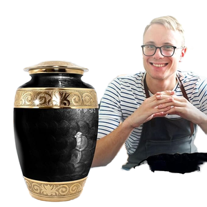 Mosaico de tamaño adulto grande hecho a mano, urna de cremación de vidrio de aluminio, azulejos individuales, entierro aplicado, suministro único para funerales - Product Image 1