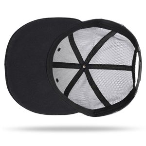Casquette trucker unisexe 6 panneaux, dos en maille noire avec applique drapeau américain, ajustement réglable, style décontracté, adulte, printemps-été - Product Image 5