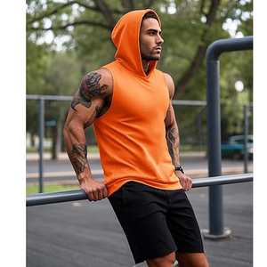 Hoodie sans manches personnalisé, anti-plis, pour homme, idéal pour le fitness - Product Image 4