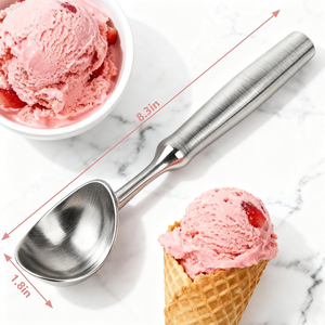 Cuillère à glace en acier inoxydable, cuillère à glace pour gelato, sorbet, pâte à biscuits, cuillère à dessert professionnelle, outil de service de cuisine - Product Image 2