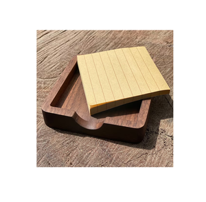 Brown Wooden Modern Design Sticky Notes Memo Pads Holder Office Supplies Organizer with <b>Large</b> <b>Desk</b> Pad Stationary Accessories - Product Image 3