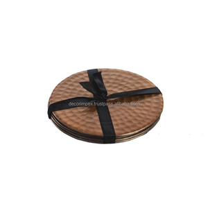 Dessous de verre en laiton de conception antique et accessoires de barre de caboteur carré rond de café boisson pour la vente - Product Image 3