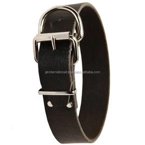 Original hecho en La India Accesorios para mascotas hecho a mano negro Premium collar de perro de cuero clásico hecho a medida collar de perro mascota - Product Image 1