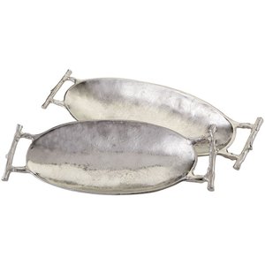 Wholesale High-Quality Mirror Polished <b>Metal</b> Round Tray With Handles Stainless Steel Platter Durable Silver Service Tray for - Product Image 6