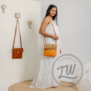 New Hot Selling Western Style Recycled Genuine Leather Bags Multi Color Handmade Leopard Women <b>Shoulder</b> <b>Sling</b> Bag - Product Image 2