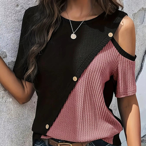 Camiseta tejida de talla grande para mujer, primavera y verano - Product Image 1