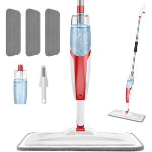 Set di 3 Mop Lavabili con Bottiglia Ricaricabile da 420ml, per Pulizia a Secco e Umido, con Spray per Rimozione Polvere - Product Image 1