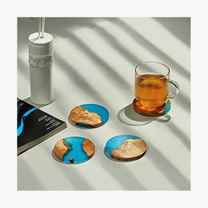 Posavasos y Alfombrillas de Resina y Madera Hechos a Mano por Artesanos Indios, Diseño Clásico y Duradero, Personalizados para Cocina, Oficina y Comedor - Product Image 2