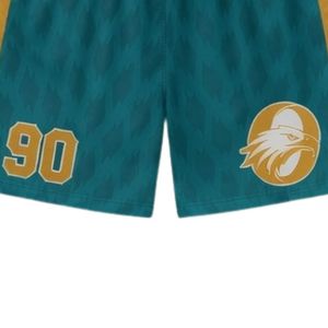 Shorts de lacrosse unisexe vert sarcelle et or en polyester, coupe athlétique, uniforme sportif léger pour l'entraînement d'équipe - Product Image 5