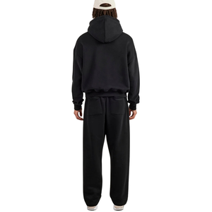 Conjunto Deportivo de Dos Piezas para Hombre, Sudadera con Capucha y Pantalones Rectos con Cintura Ajustable y Dobladillo Acanalado, Estilo Casual Holgado para Invierno - Product Image 2