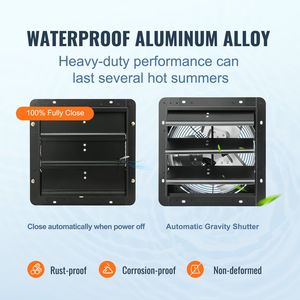 Ventola di scarico otturatore da 12 pollici regolabile a 10 velocità 940 regolatore di umidità della temperatura CFM montabile a parete ETL - Product Image 6