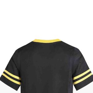 Wholesale Custom Sublimation American Football Jersey Black <b>Yellow</b> V Neck Mesh <b>Shirt</b> <b>Men</b> Football Team Uniform - Product Image 5