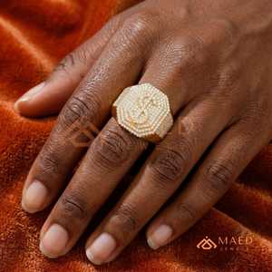 Moissanite <b>Ring</b> <b>Men</b> Hip Hop Gold Plated 925 Sterling Silver Pave Cluster Halo <b>Ring</b> Luxury Fashion Jewelry Gift - Product Image 3
