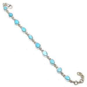 Pulsera Celestial Genuine Republic Larimar de Plata de Ley 925 con Piedra Preciosa Natural para Mujer, Regalo - Product Image 5