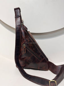 Personnalisable cheveux sur la main outillé bandoulière sac à bandoulière pour unisexe Western en cuir véritable Vintage voyage unique épaule poitrine sac - Product Image 2