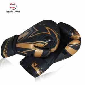 Guantes de Boxeo de Lujo con Estampado Dorado, Guantes de Boxeo de PU Económicos, Proveedor de Guantes de Boxeo de Grado Profesional - Product Image 5