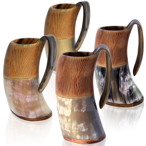 Jarra de Cerveza Vikinga Medieval Hecha a Mano con Cuerno Real, Taza de Cuerno Natural, Decoración Rústica para Bar - Product Image 6