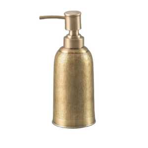 Antique Hammered Gold Brass Soap <b>Dispenser</b> Vintage Textured Metal Liquid Hand Soap <b>Pump</b> <b>Bottle</b> for Hotel Bathroom Vanity - Product Image 1