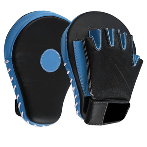 Mitaines d'entraînement en microfibre bleue avec doigts repliables, fermeture à lacets, imperméables et légères pour adultes pratiquant les arts martiaux - Product Image 5