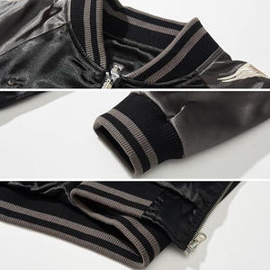 Chaqueta Varsity Estampada de Satén, Diseño Personalizado, Ropa de Trabajo de Invierno para Hombre, Transpirable, Resistente al Viento, Impermeable, con Forro de Nailon y Cierre de Cremallera - Product Image 4