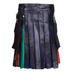 Mens Rainbow <b>Leather</b> Kilt - Product Image 3