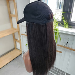 Perruque chapeau 100% cheveux humains vierges vietnamiens, super double drawn, ultra-lisse, 16 pouces, couleur naturelle - Product Image 5