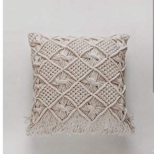 Best Quality Macrame <b>Cushion</b> <b>Cover</b> Handcrafted Woven Pillow <b>Cover</b> for Home <b>Sofa</b> Chair Bedroom Living Room and Interior Decor - Product Image 2